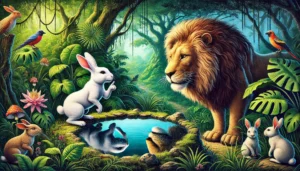 cunning rabbit and greedy lion